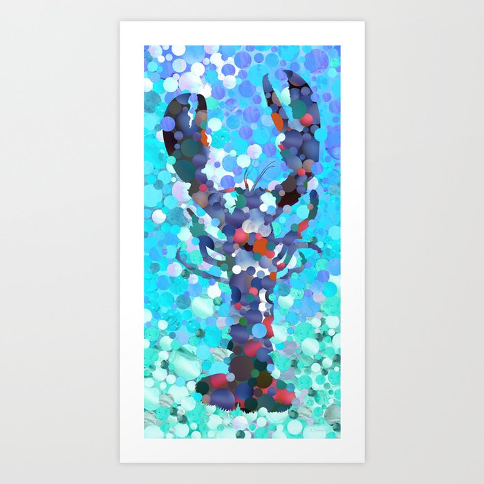 Colorful Beach Art - Big Lobster - Beachy Fun Art Print