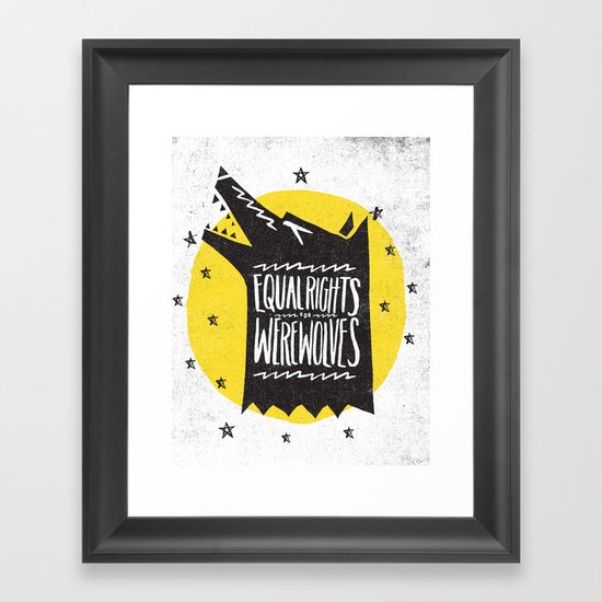 WEREWOLF RIGHTS Framed Art Print
