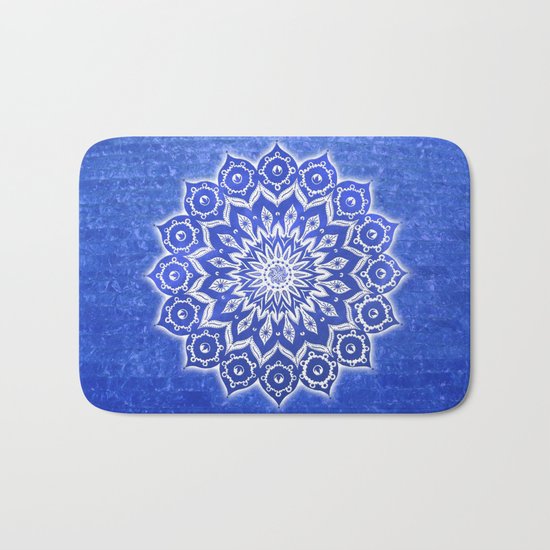 okshirahm, blue crystal Bath Mat