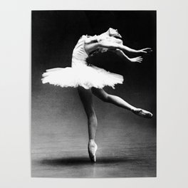 Swan Lake Ballet Magnificent Natalia Makarova black and white photograph  Poster