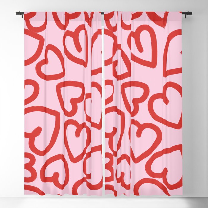 Valentines Hearts Pattern Blackout Curtain