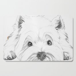 West Highland White Terrier, Westie Portrait, Cute dog Cutting Board