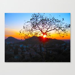 SUNSET OVER THE HILL Canvas Print