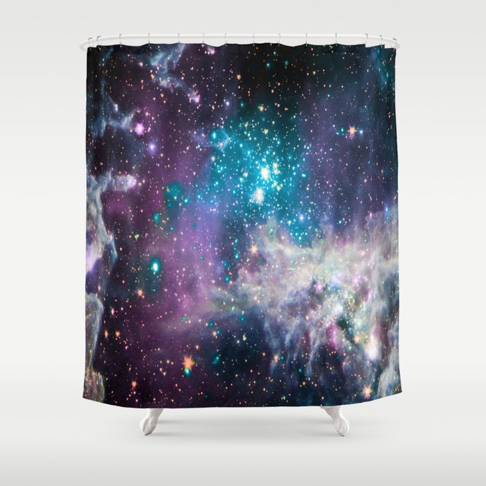 Lavender Teal Star Nursery Shower Curtain By Me101 Society6