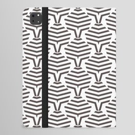 Dark Brown and White Stripe Shape Pattern Pairs DE 2022 Trending Color Espresso Macchiato DET680 iPad Folio Case