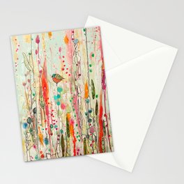 this strange feeling of liberty Stationery Cards | Painting, Abstract, Nature, Animal 