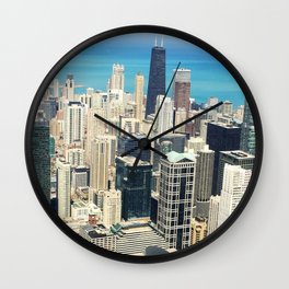 Chicago Buildings Color Photo Wall Clock