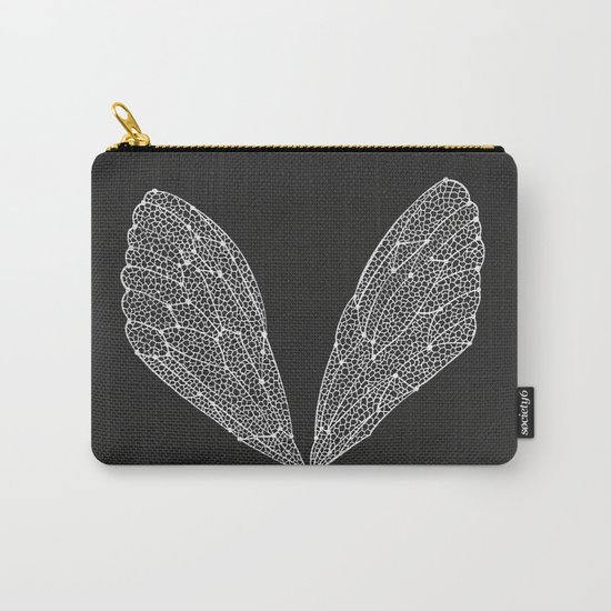 White Cicada Wings Carry-All Pouch
