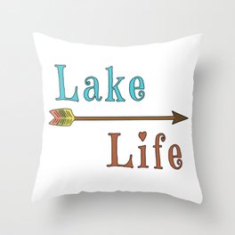 Lake Life - Summer Camp Camping Holiday Vacation Gift Throw Pillow