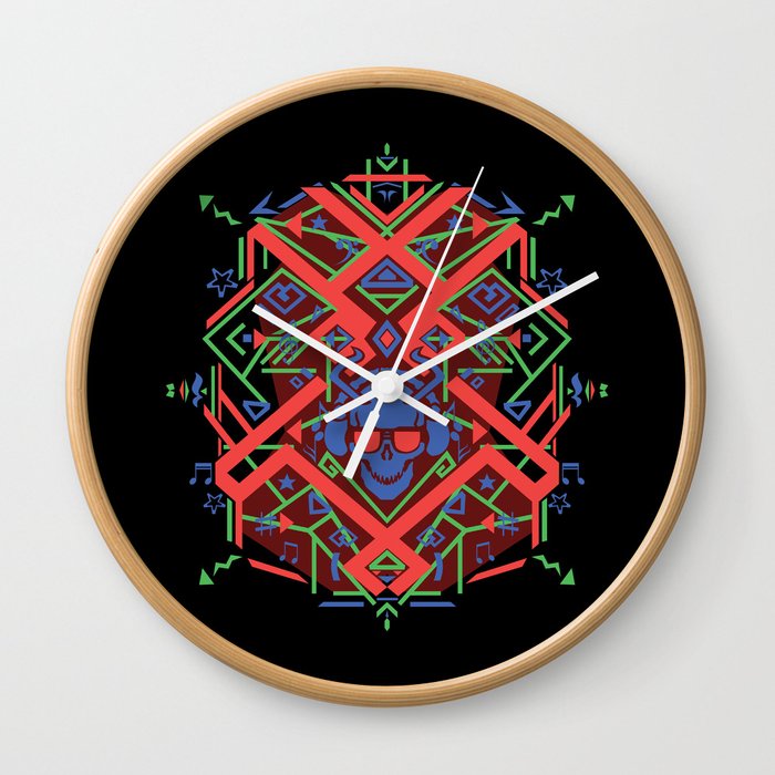 Undead Music Lover Design (blue) Wall Clock