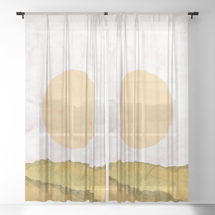 Abstract landscape Sheer Curtain