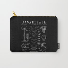 Basketball Old Vintage Patent Drawing Print Carry-All Pouch | Ball, Coach, Patent, Sport, Team, Basketball, Drawing, Uspatent, Blueprint, Patentimage 