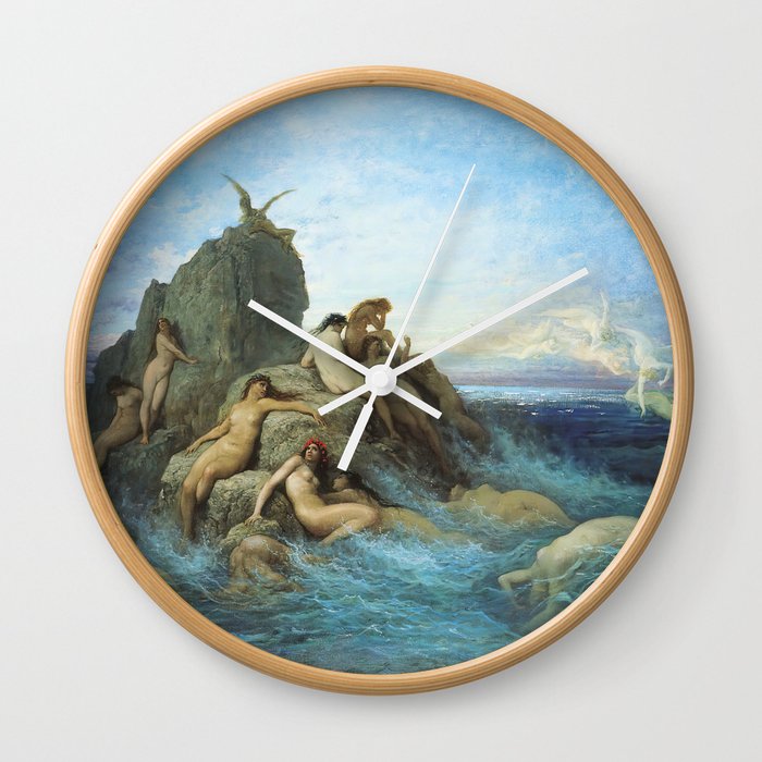 Gustave Doré - The Oceanids (The Naiads of the Sea) Wall Clock