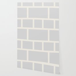 Pastel Silver Grey and White Bricks Retro Pattern  Wallpaper