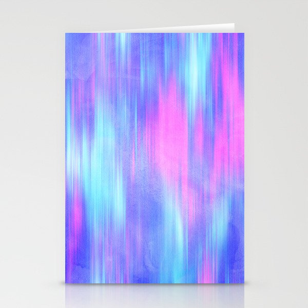 Aurora - Blur Abstract in Pink, Purple, Aqua & Royal Blue Stationery Cards