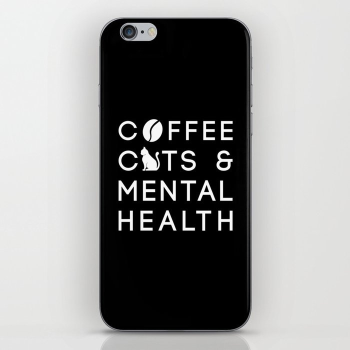 Coffee Cats Mental Health Anxie Coffee Drinker iPhone Skin