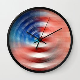 Red White And Blue Hues - Americana US Flag Art Wall Clock