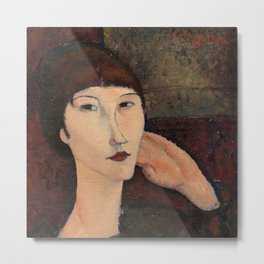 Amedeo Modigliani "Adrienne (Woman with Bangs)" (1916) Metal Print | Modigliani, Elongated, Adrienne, Womanwithbangs, Bangs, Amedeo, Amedeomodigliani, Painting 