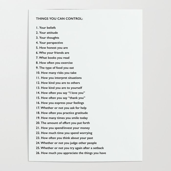 Things You Can Control Poster
