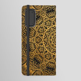 Mandala Black and Gold Art Pattern Android Wallet Case
