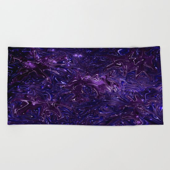The Wolves Hidden in the Royal Purple Galaxy Beach Towel
