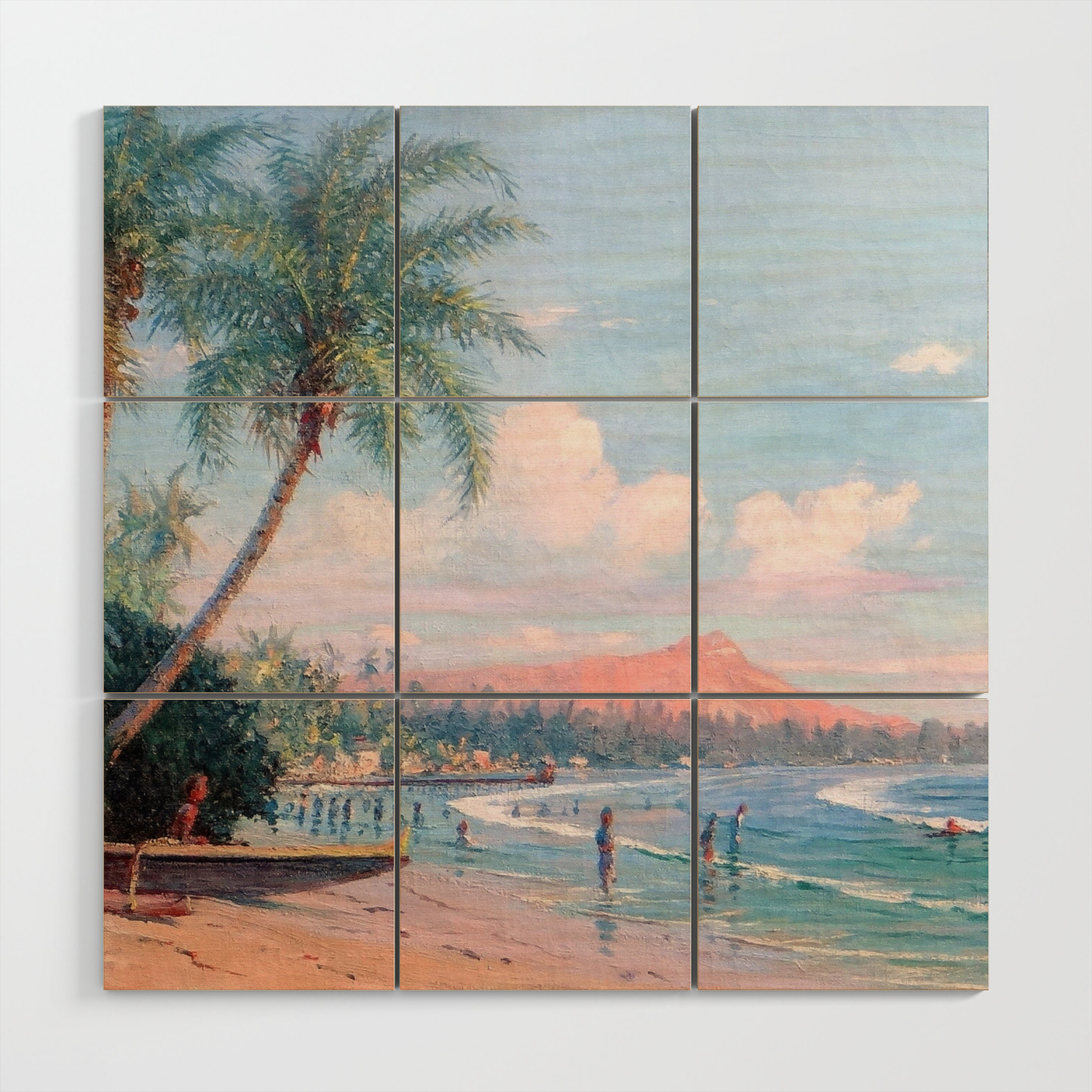 Waikiki Beach, Diamond Head, Oahu landscape painting by D ...