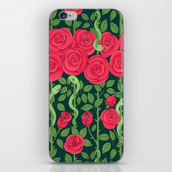 snakes and roses iPhone Skin