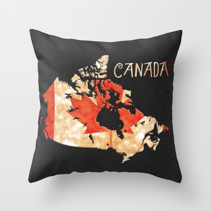 Canada Vintage Map Throw Pillow by Finlay McNevin Society6