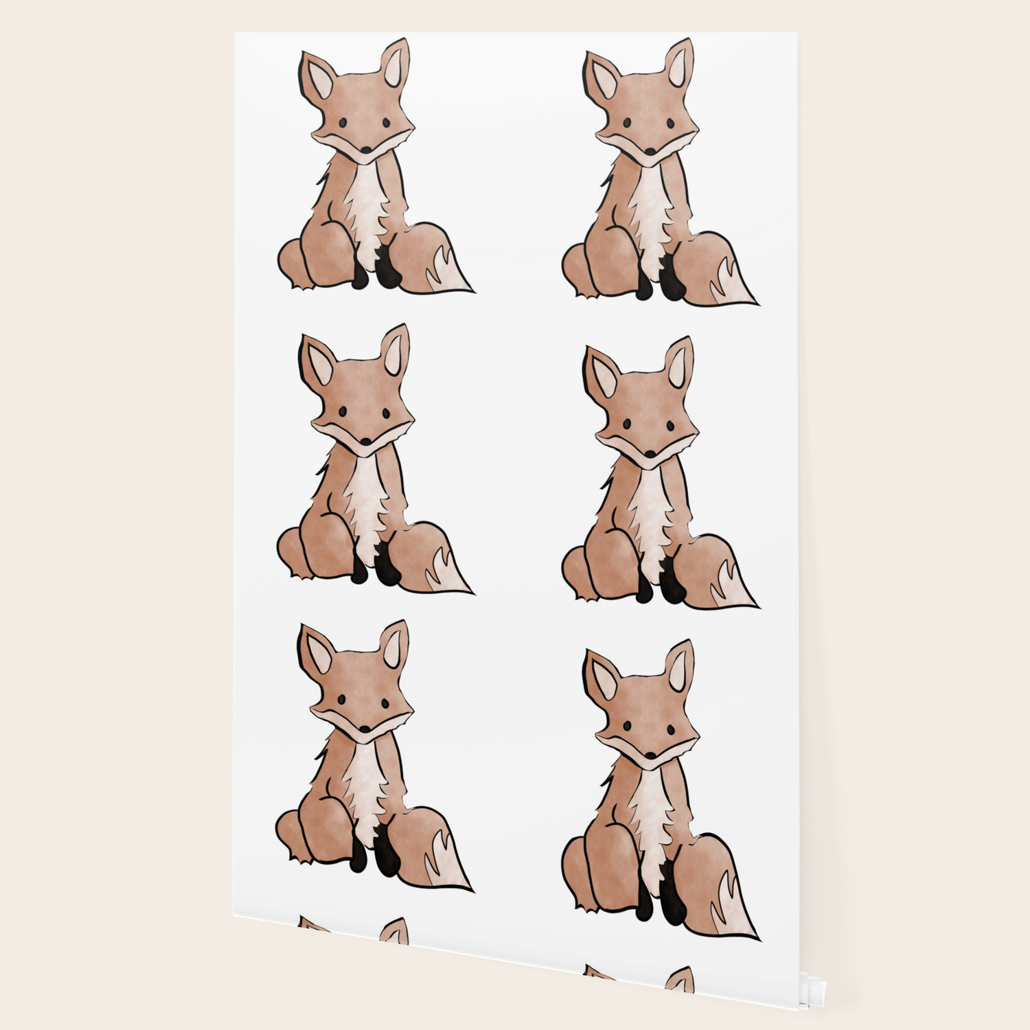 Cute Watercolor Fox Painting Wallpaper By Raylie Society6