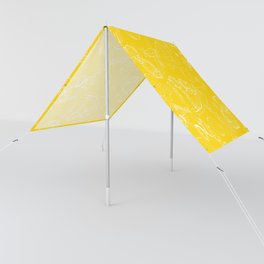 Yellow and White Toys Outline Pattern Sun Shade