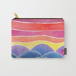 Happy Hills Watercolor Landscape and Sky Carry-All Pouch | Pinksky, Upliftingart, Sky, Mountains, Happy, Bluesky, Watercolorlandscape, Massage, Abstract, Purplesky 
