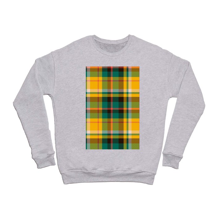 Green Yellow Tartan Plaid Scottish Pattern Crewneck Sweatshirt