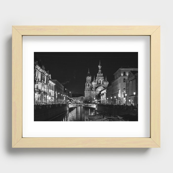 Black and White Saint Petersburg Recessed Framed Print