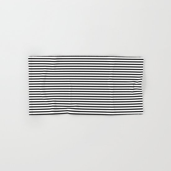 White Black Stripe Minimalist Hand & Bath Towel