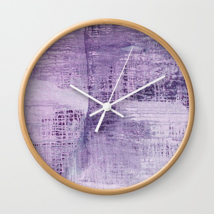 Dreamscape in purple:  an organic, modern, abstract art print design Wall Clock