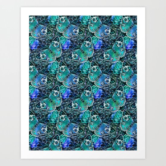 Butterflies In Blue Art Print
