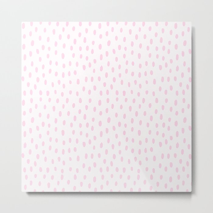 Blush pink hand painted watercolor modern brushstrokes pattern Metal Print