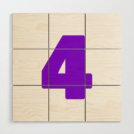4 (Violet & White Number) Wood Wall Art