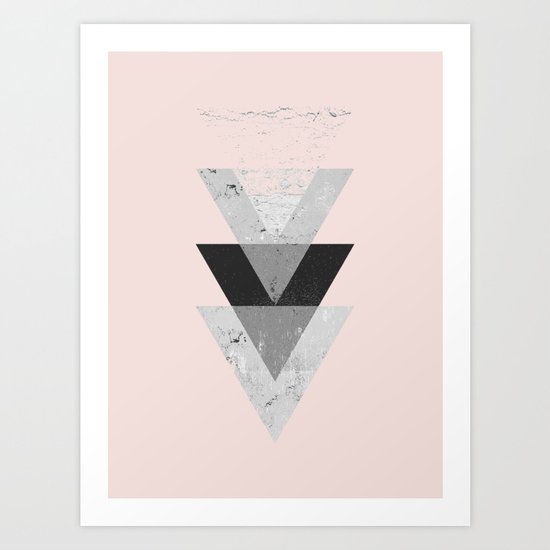 Inverted triangle geometric pattern Art Print