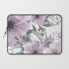 Floral Watercolor, Purple and Gray Laptop Sleeve