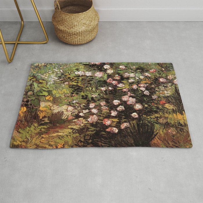 Rosebush in Blossom by Vincent van Gogh Rug