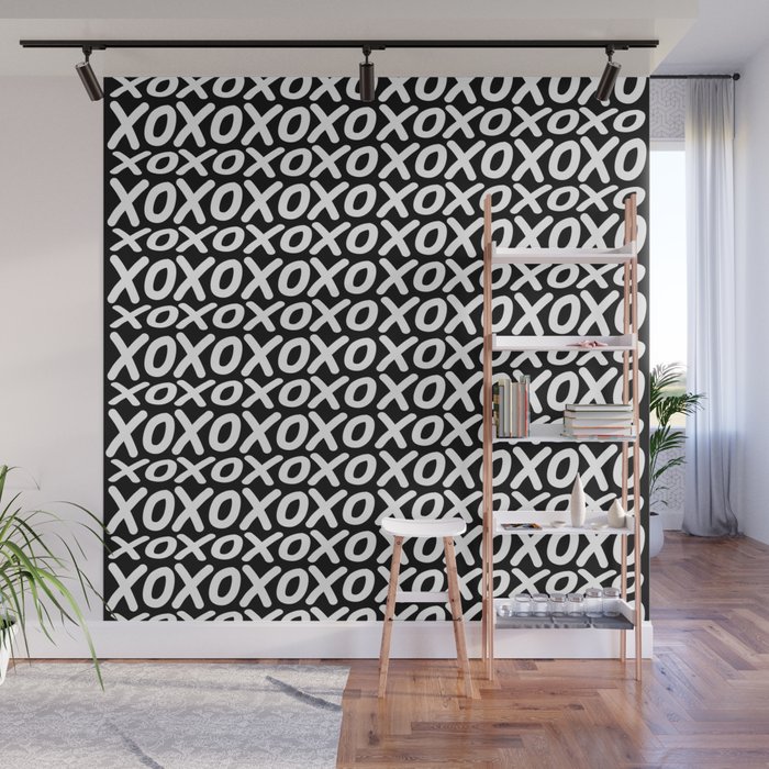 Black and white Hugs and kisses Valentine gift Wall Mural