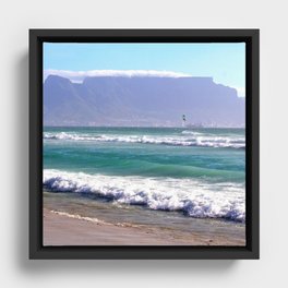 South Africa Photography - Ocean Waves At The Beach Framed Canvas