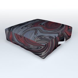 Grey & Red Abstract Painting Outdoor Floor Cushion | Union, Swirl, Gray, Grey, Russia, Digital, Pattern, Rothko, Ink, Pollock 