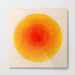 Rising sun gradient - Abstract oil painting Metal Print | Fine Art, Minimalistic, Red, Geometric, Sunset, Sunlight, Oil, Abstract, Sunrise, Warm 