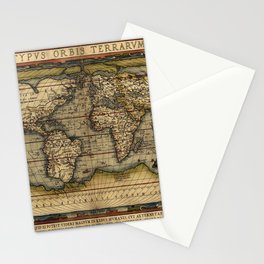 Old World Map print from 1564 Stationery Card