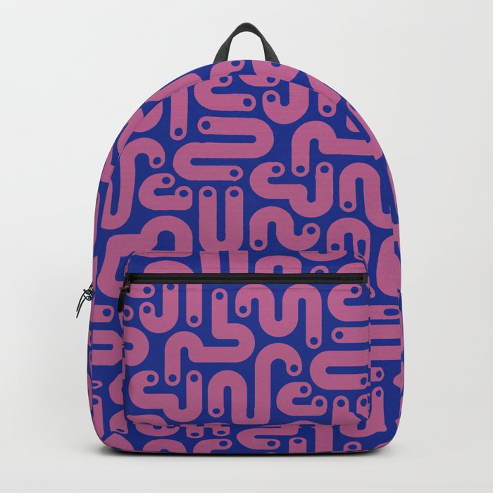 JELLY BEANS POSTMODERN 1980S ABSTRACT GEOMETRIC in PEONY PURPLE ON ROYAL BLUE Backpack