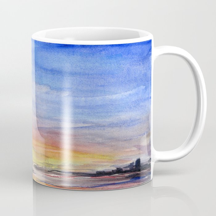 Beautiful Sunset Watercolor Painting Coffee Mug