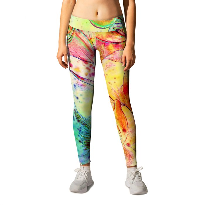 bright floral Leggings by clemm | Society6