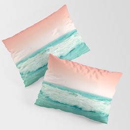 Aqua and Coral, 2 Pillow Sham